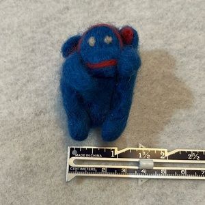 Handcrafted decorative pin. Felted Blue Monkey, NWOT